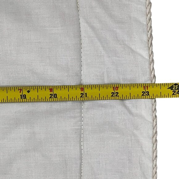 Pillow Shams 1 Pair King Size Cream Subtle Striped Pattern Corded Edge - Picture 7 of 8